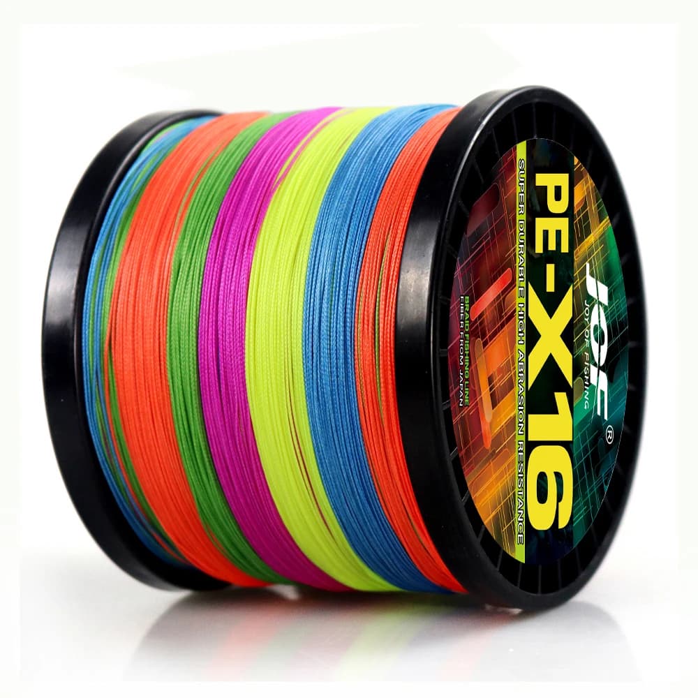 Ligne de pêche PE multifilament JOF 16 brins 1000m extrêmement résistante 25 à 200LB pour la pêche sportive