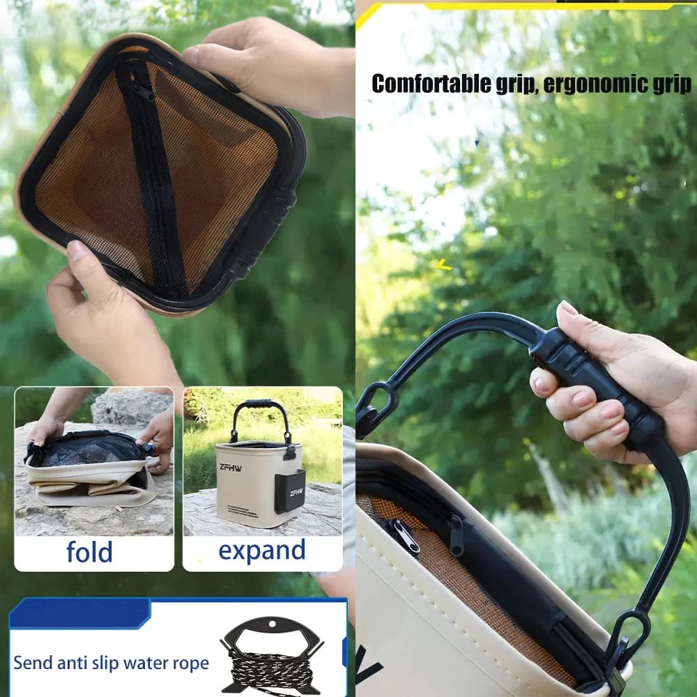 Seau de rangement pêche tout-en-un - Boîte à accessoires et matériel de pêche portable pour pêcheurs
