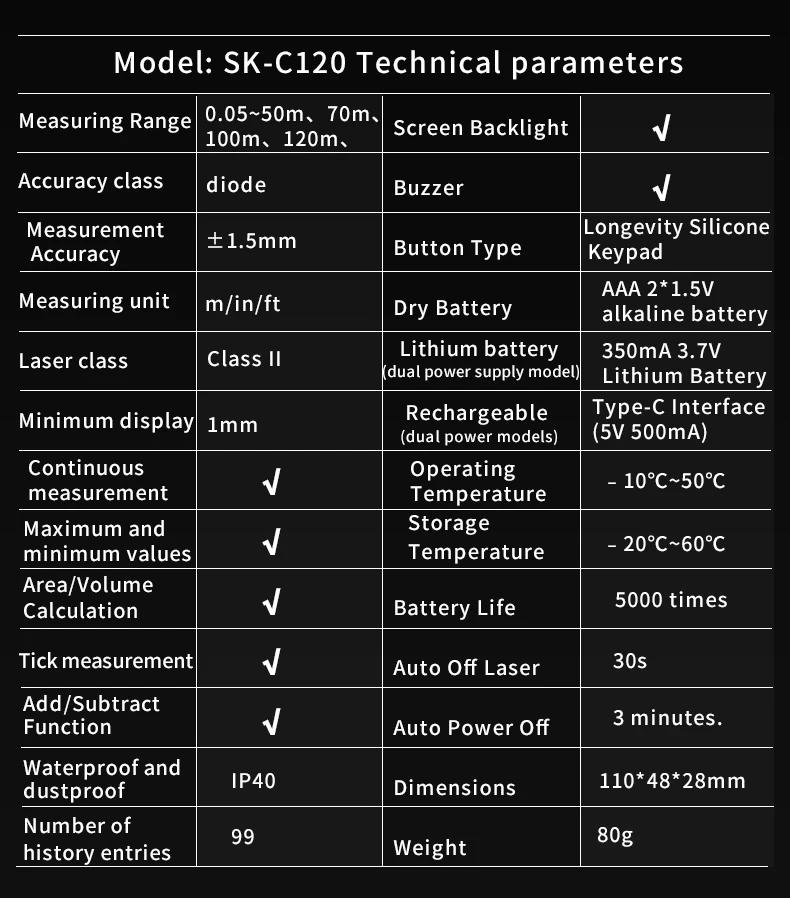 Télémètre laser Snakol professionnel 50M à 120M avec charge USB - Outil de pêche précis