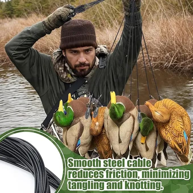 Ensemble leurres canards pour chasse au gibier d'eau - Lignes 3M Outdoors anti-embrouille avec ancres