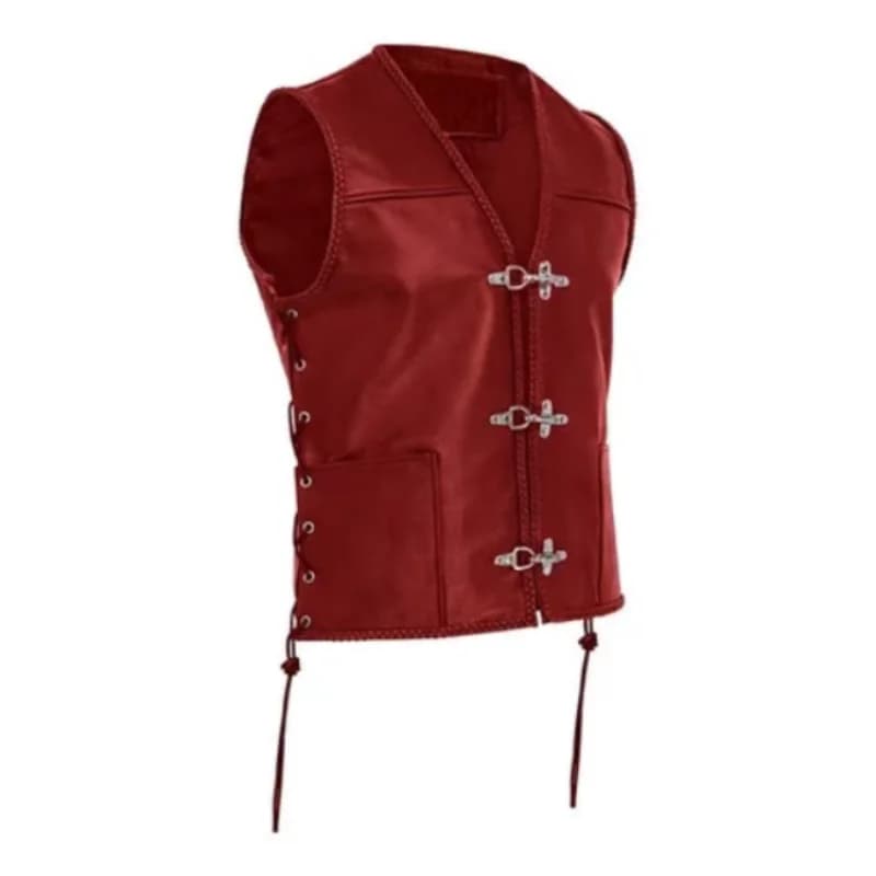 Veste cuir vintage homme médiévale punk sans manches cyclisme hip hop style unique pêche décontractée