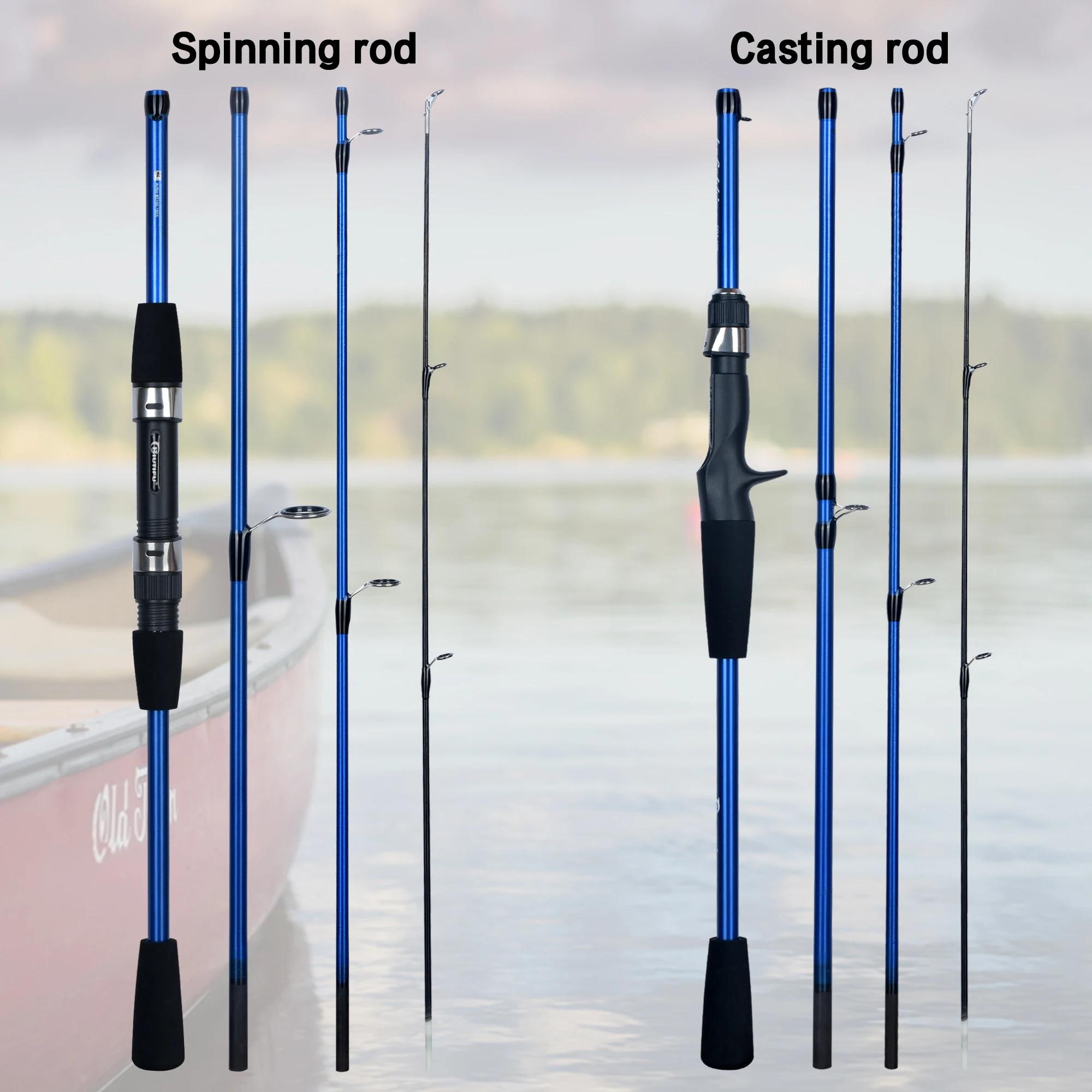 Canne casting voyage BIUTIFU 4/5 sections 1.8/2.1m carbone ultralégère 5-20g, action rapide pour leurres