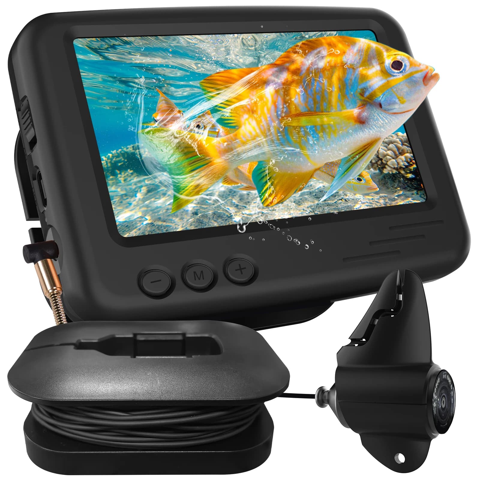 Support de bobine FarmNix pour fishfinder 20M - Support avec pare-soleil et sac de transport noir