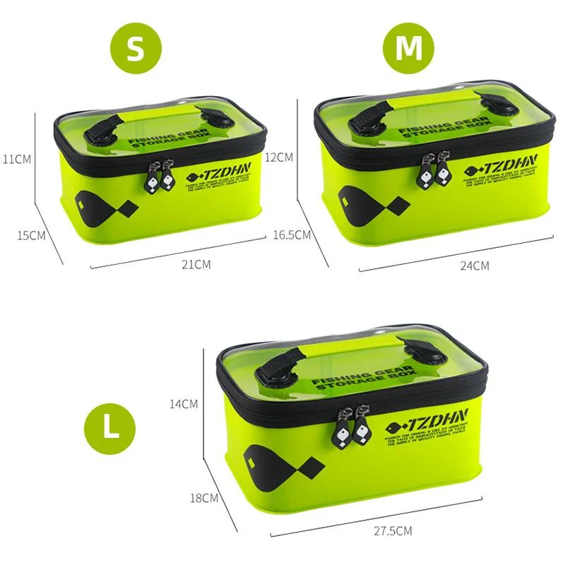 Seau pliable EVA pour poissons vivants - Bac de pêche portable étanche pour appâts et matériel