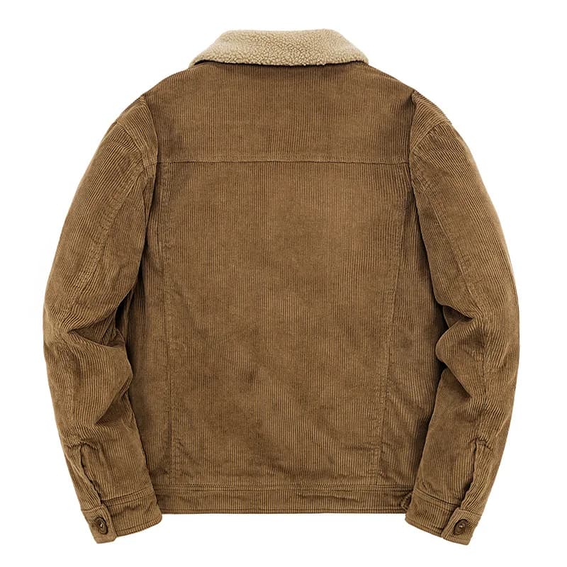 Parka matelassé homme en coton et velours côtelé - Veste chaude ample pour pêche hivernale confortable