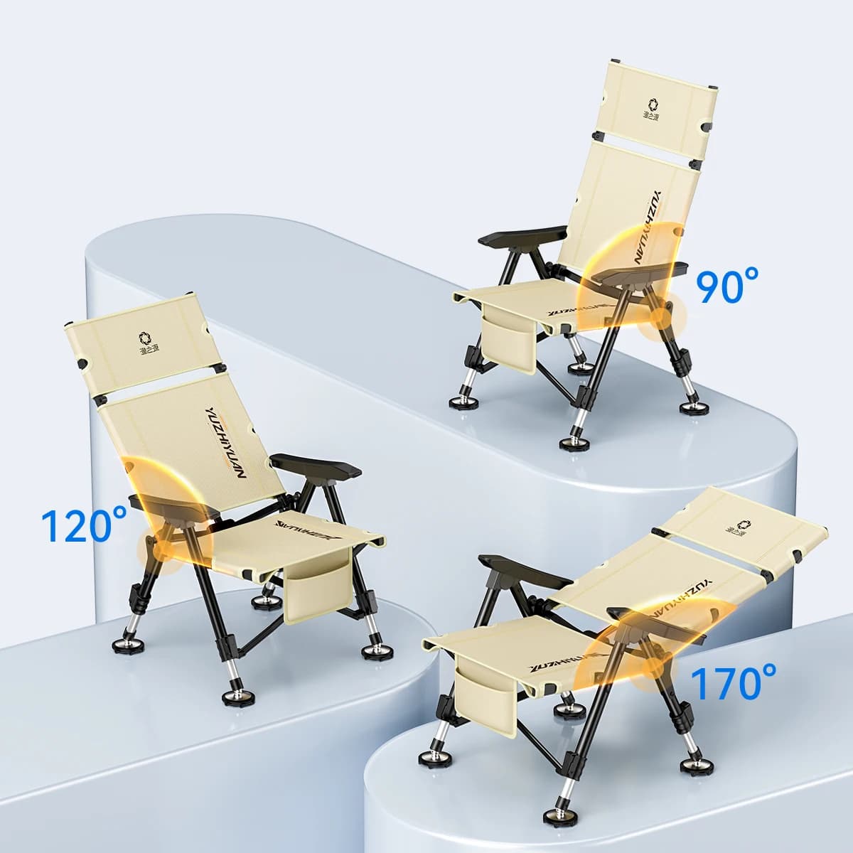 Chaise pêche sur glace pliante avec set accessoires compacte portable pique-nique camping