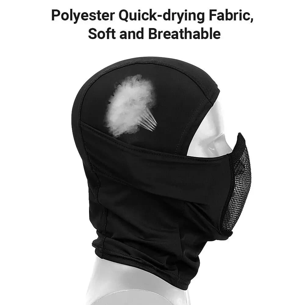 Masque balaclava tactique demi-visage aération maillage pêche chasse accessoires low profile