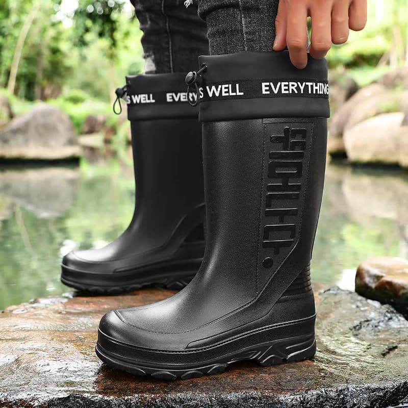 Bottes pêche homme épaisses antidérapantes imperméables grandes tailles 39-45 chaussures travail