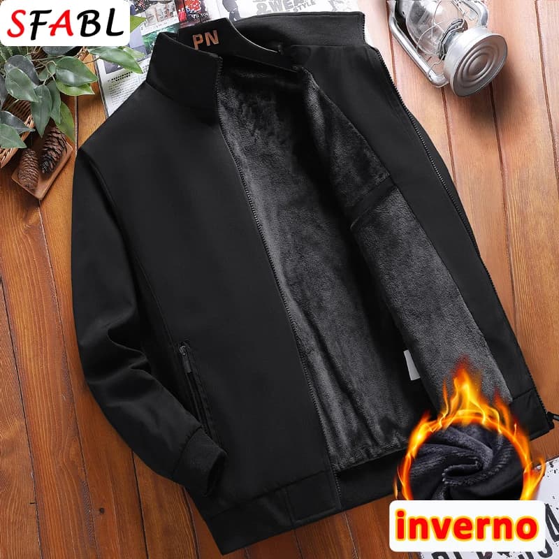 Manteau homme épais hiver bureau élégant couleur unie pour pêcheurs professionnels