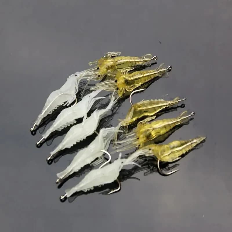 20PCS leurres souples crevette vers 1.3g 4cm pour pêche - appâts silicone crankbait sharp hameçon