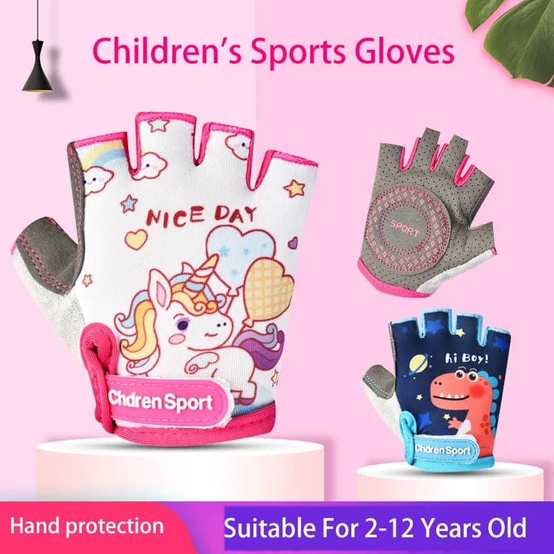 Gants doigts libres enfants pêche vélo protection anti-usure garçon fille sport extérieur