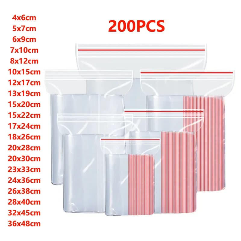 Sacs zip plastique transparents réutilisables - Conservation aliments pêche - Fermeture étanche pratique