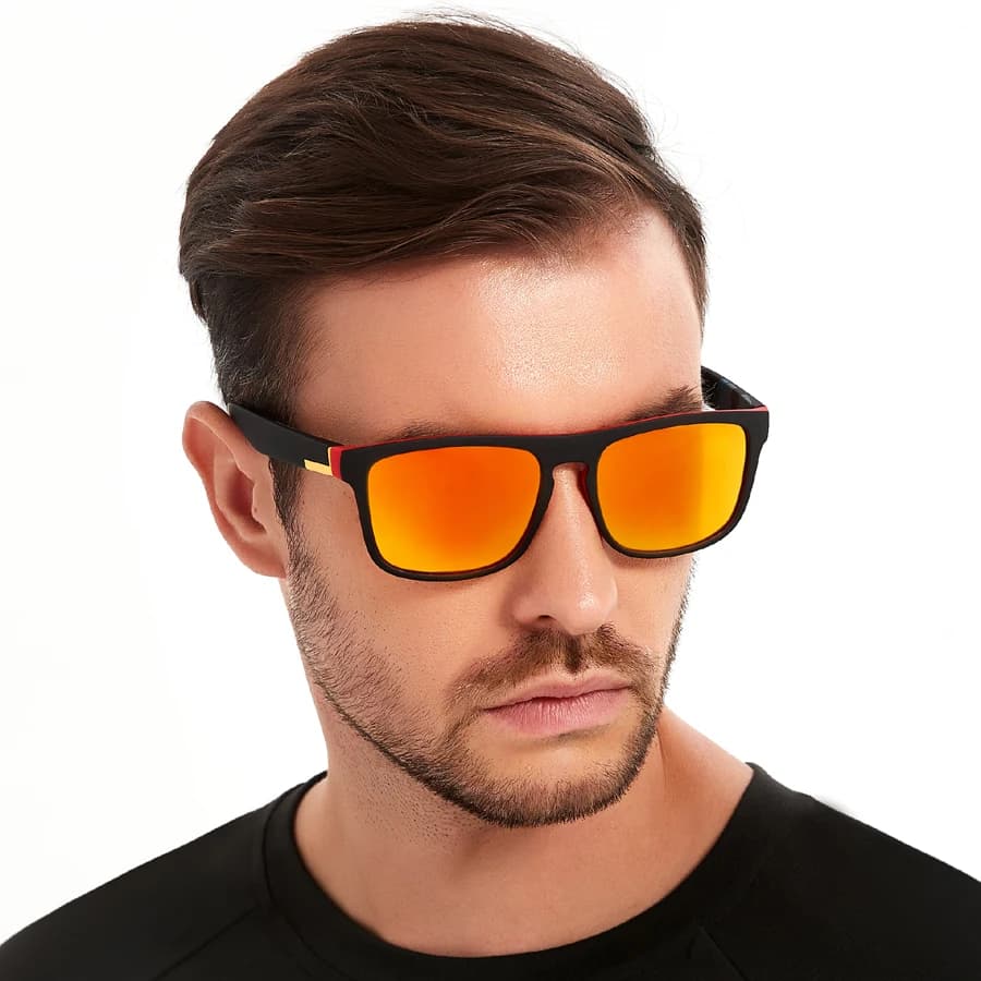 Pack 4 lunettes de soleil carrées vintage luxe - Pêche conduite anti-éblouissement homme femme