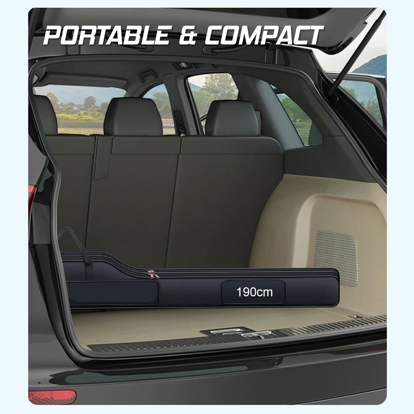 Sac pliable ultra-portable pour canne pêche 200cm - Étui léger avec stockage extensible pour voyage