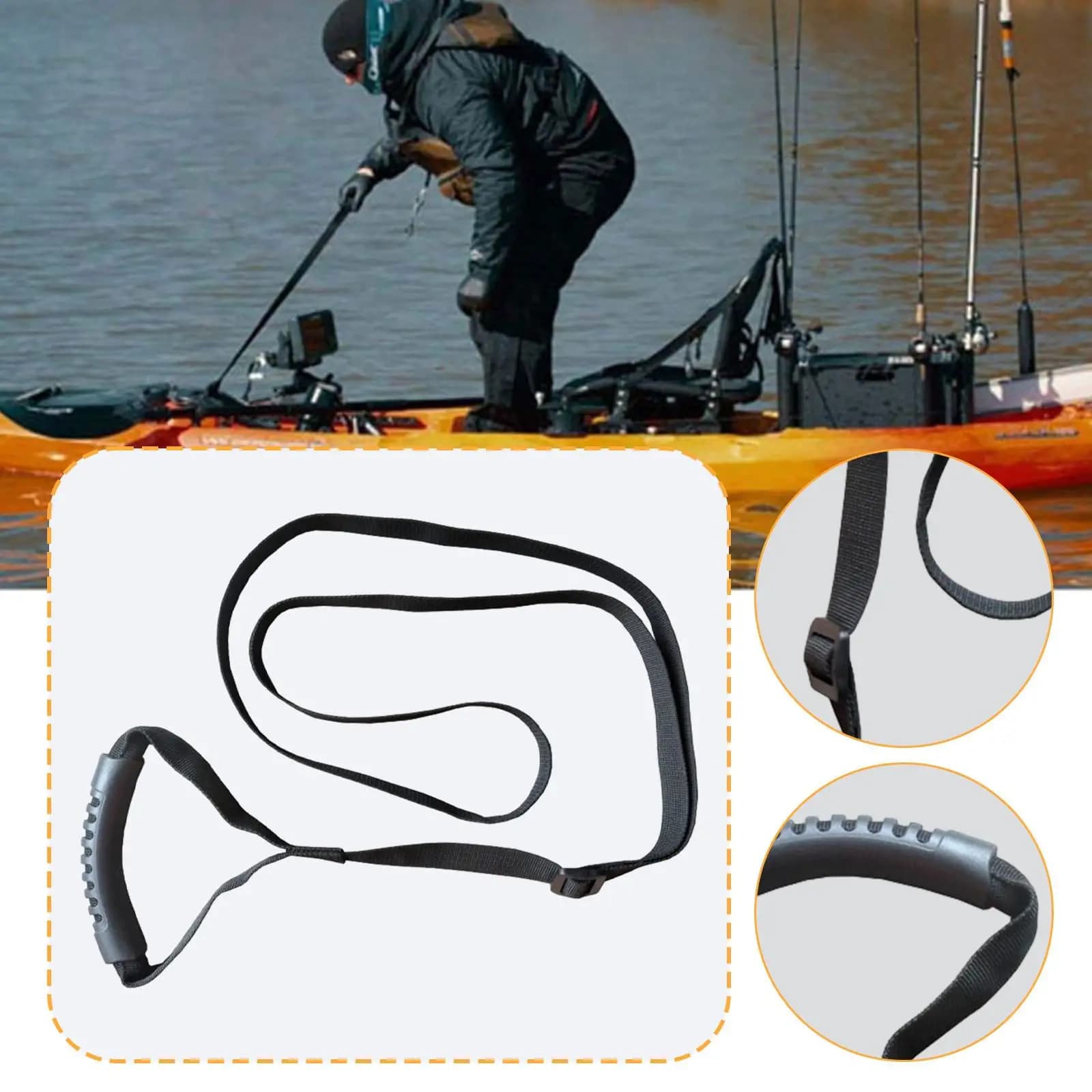 Sangle d'aide à la position debout pour kayak - Corde de traction confortable pour pêche en stand-up