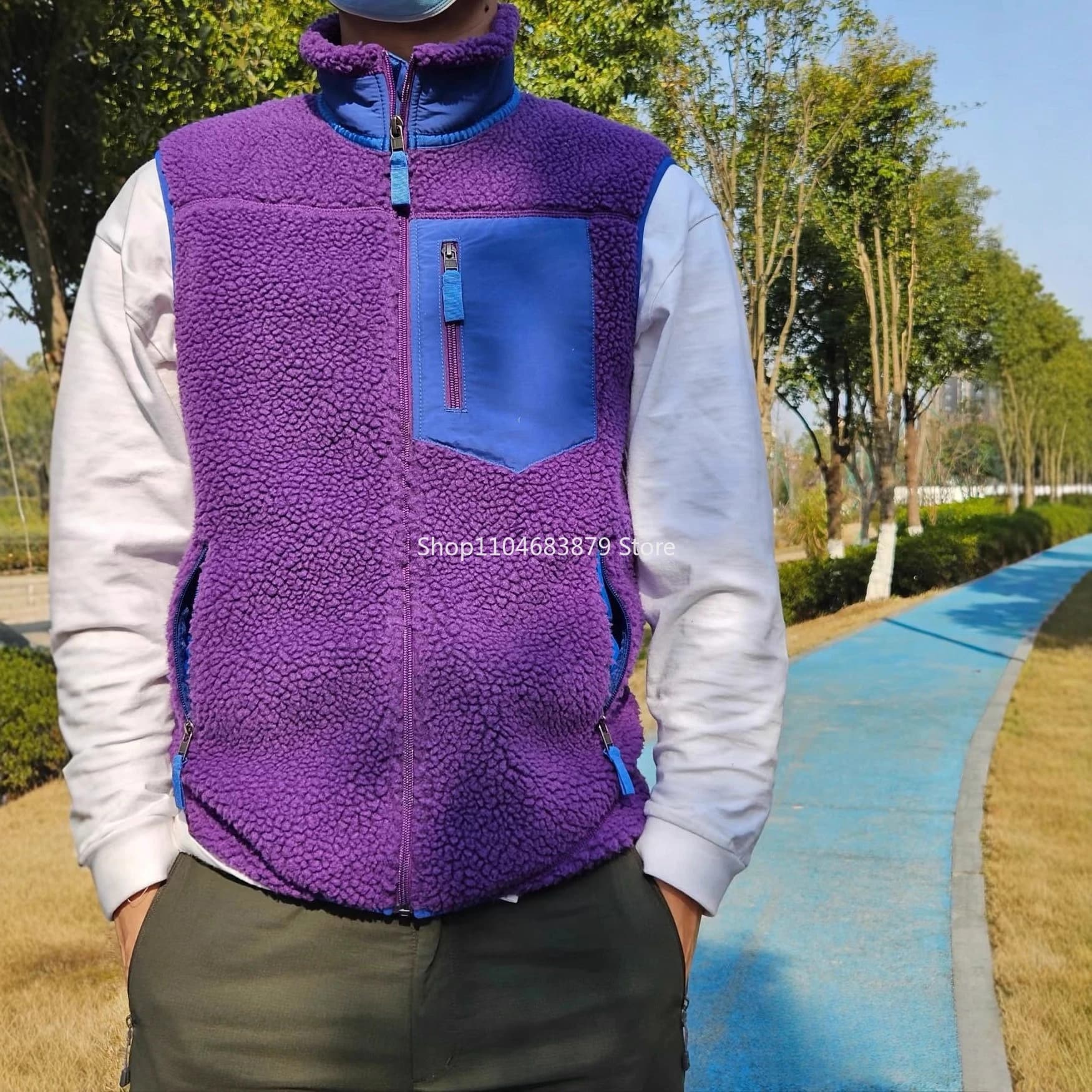 Veste sans manches velours mouton homme Pata tendance - Haut mode automne hiver origine chinoise