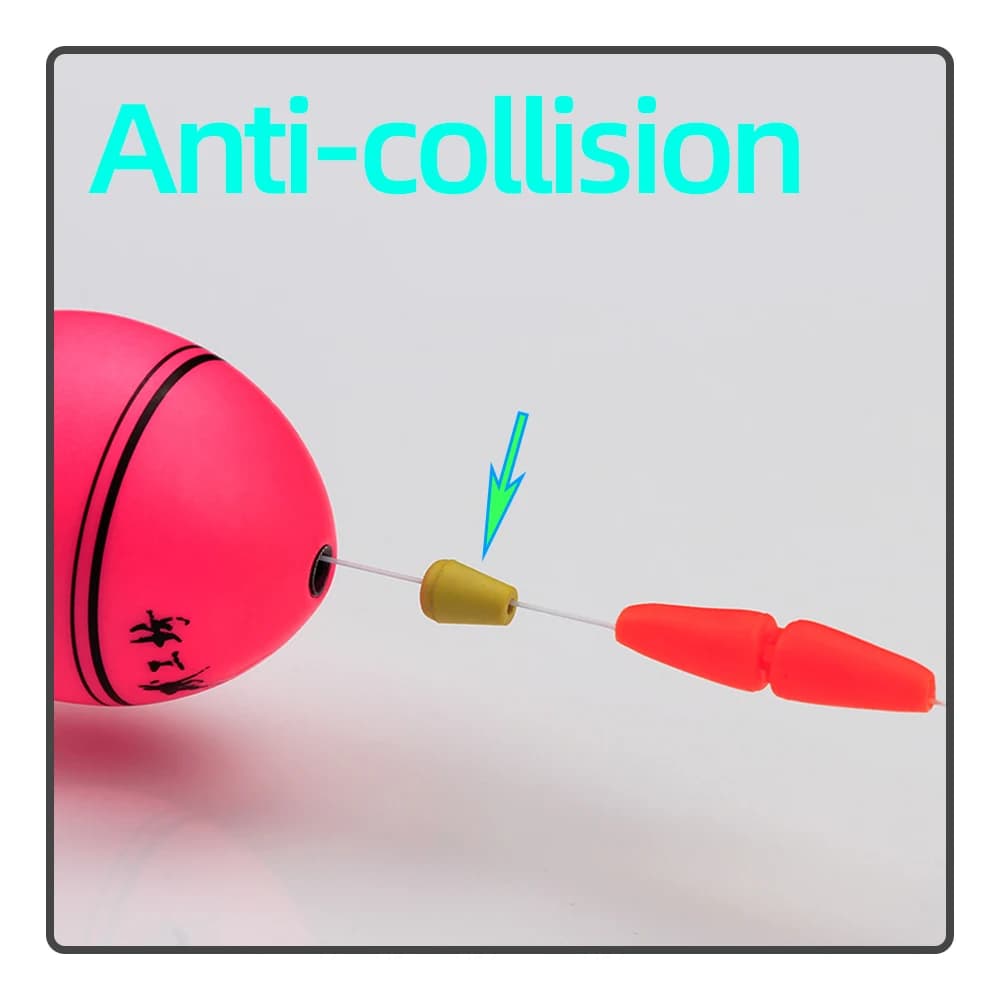 50 billes de pêche en caoutchouc souple pour amortisseurs de ligne, protection anti-collision pour flotteurs et cannes