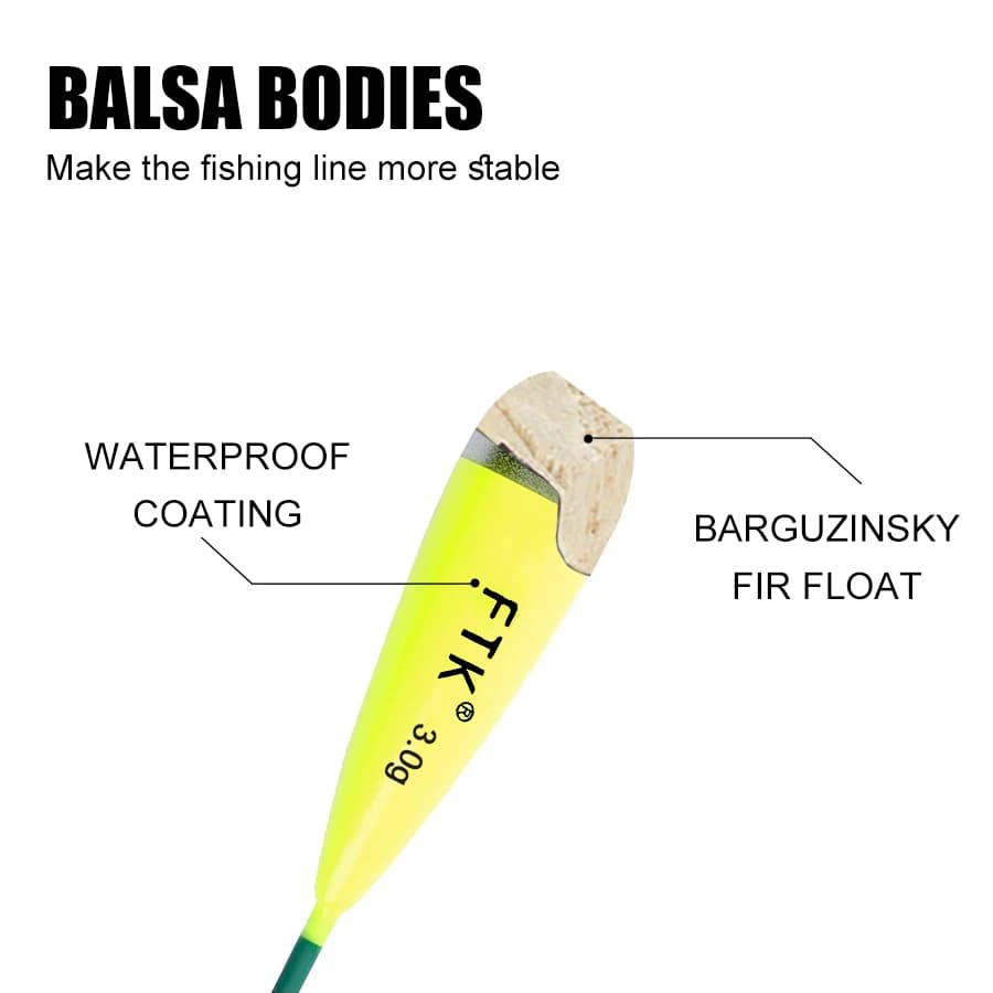Flotteurs en sapin de Bargouzine pour pêche à la carpe - 5 pièces 2g-4g 15,5-20cm FTK pêche verticale
