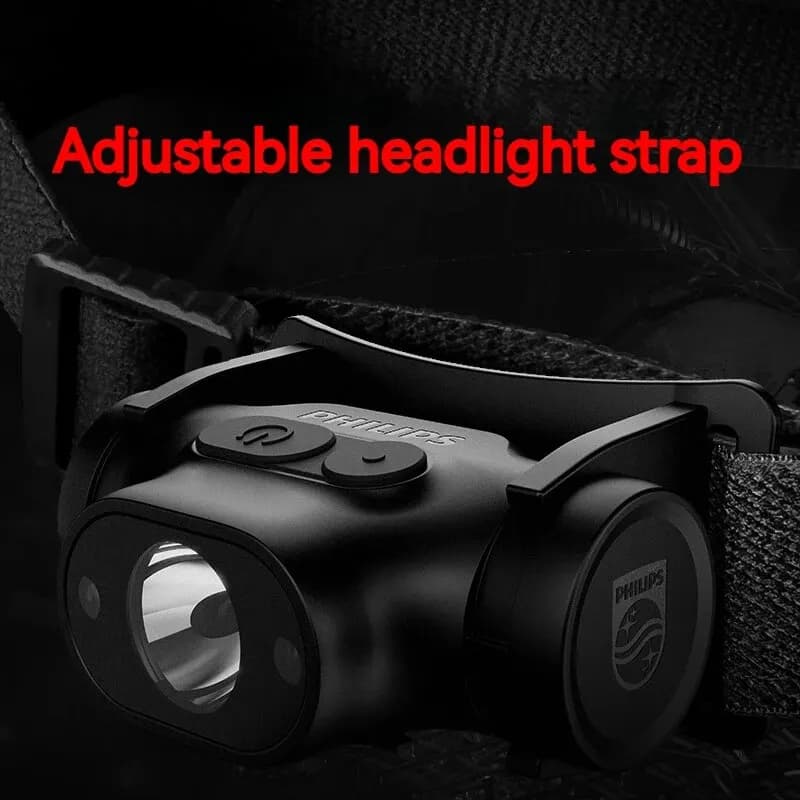 Lampe frontale Philips LED avec détecteur de mouvement rechargeable USB-C pour pêche et camping