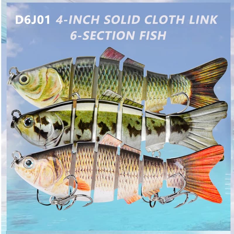Leurre dur articulé 4 pouces 6 segments bionic crankbait - Appât coulant wobblers mer