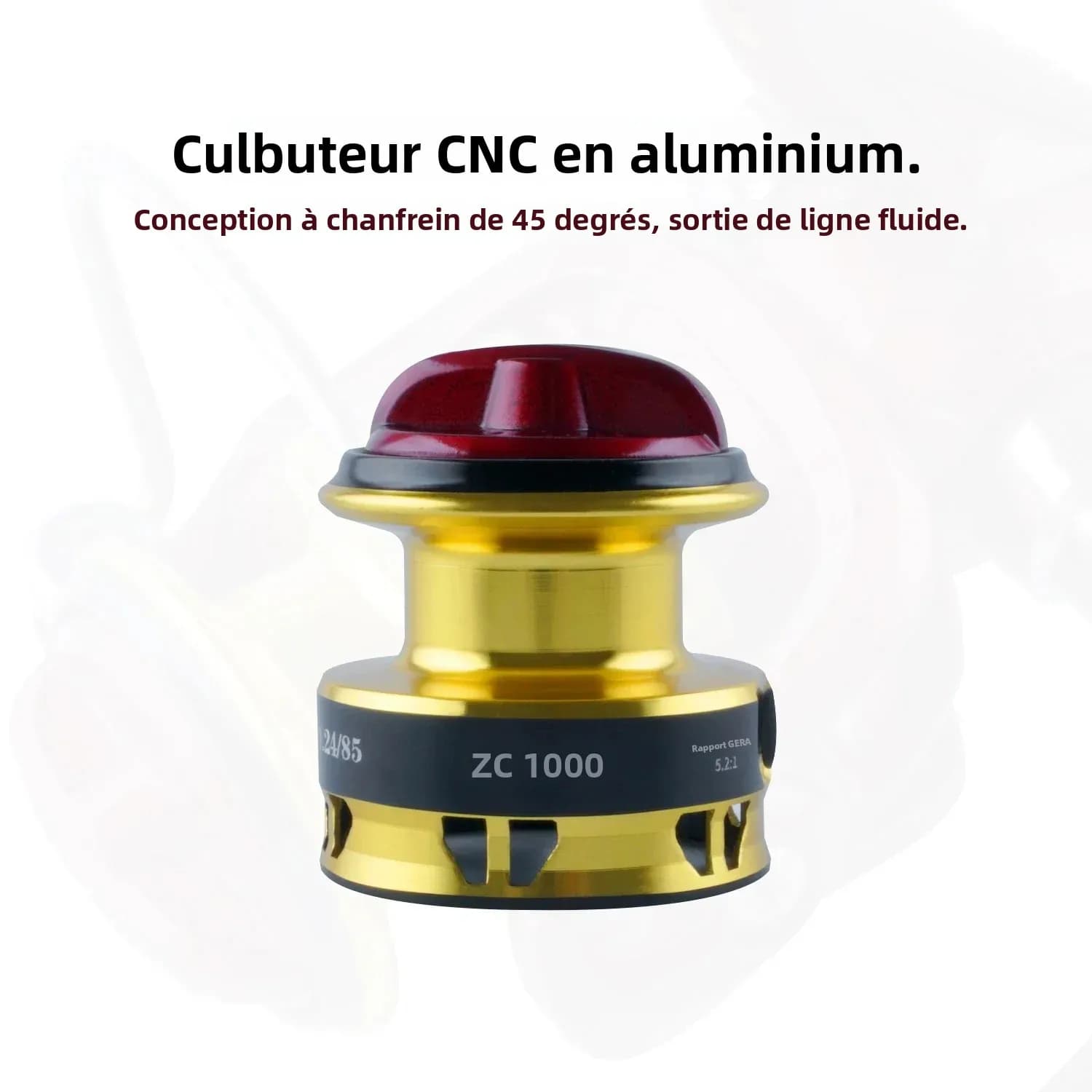 Moulinet ultraléger Huidiao 149g série 1000 4.8:1 pour pêche fine et glace, spool métal