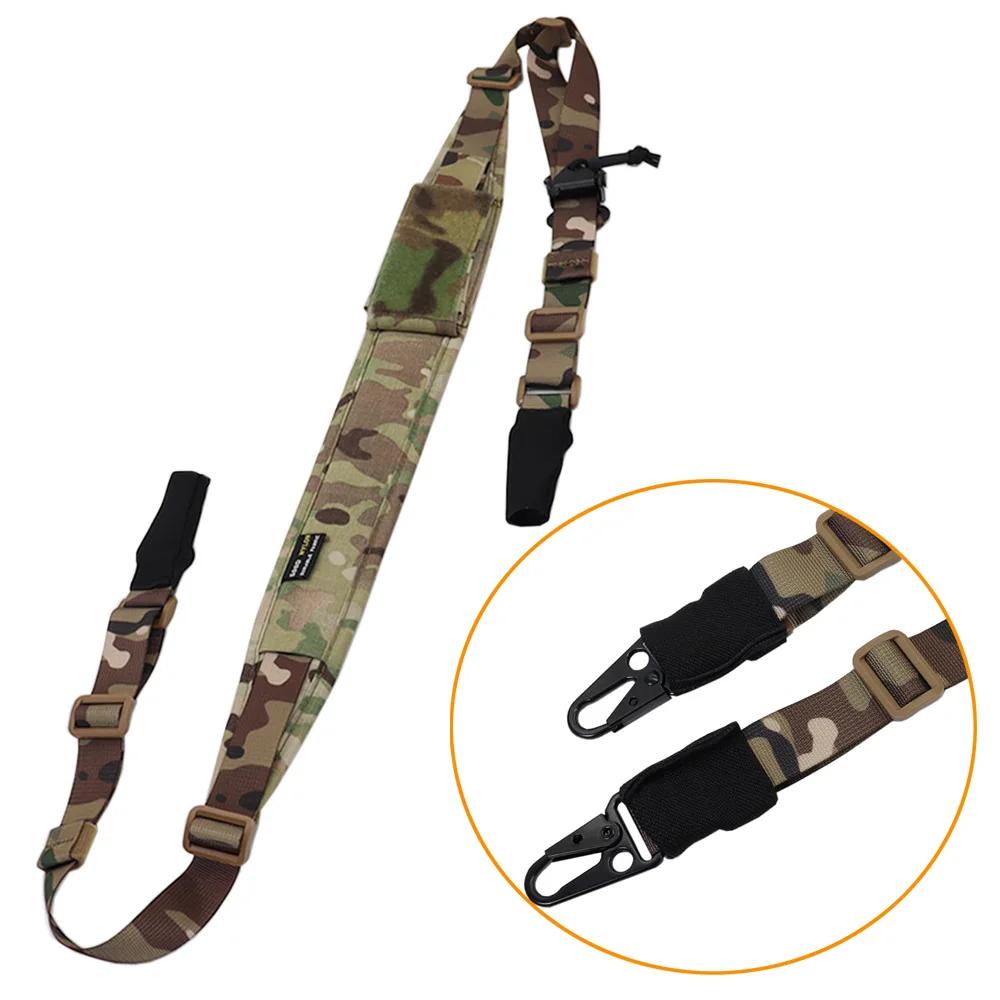 Bretelle fusil modulaire réglable 2 points/1 point - Accessoire pêche et chasse polyvalent transport