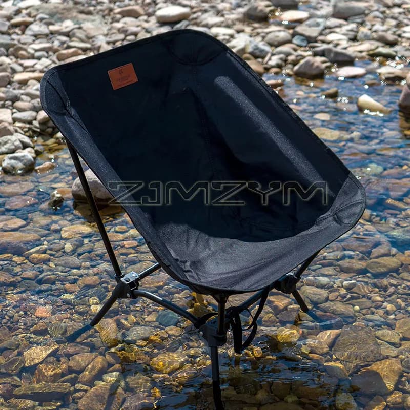 Chaise lune portante 120KG stable 4-pieds pliable - Tabouret pêche plage camping randonnée ultra-léger