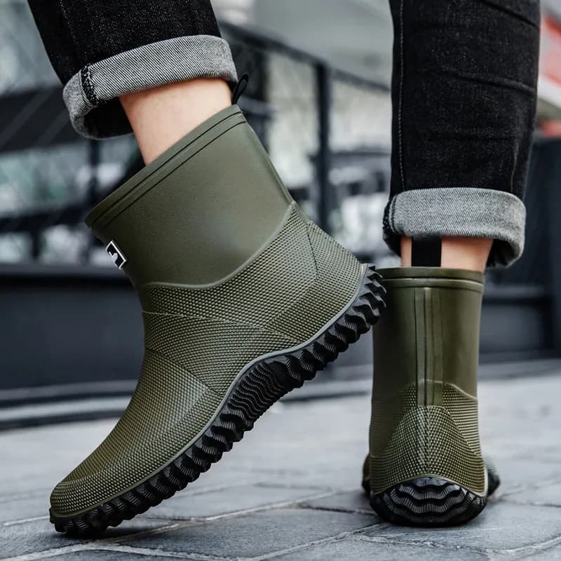 Bottes pluie caoutchouc naturel homme haute imperméables extérieur épaisses antidérapantes résistantes pêche