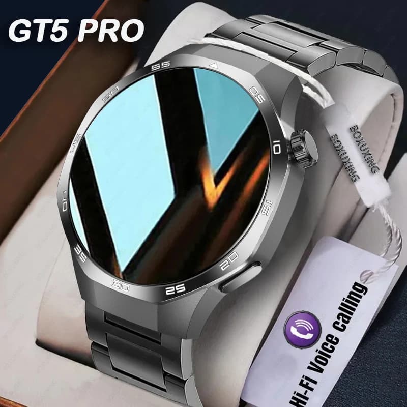 Montre connectée GT5 Pro 2025 homme AMOLED GPS NFC - Smartwatch étanche IP68 avec appels Bluetooth