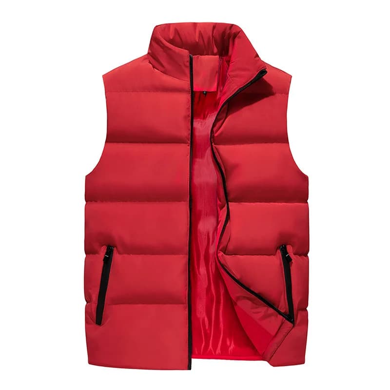 Gilet homme hiver léger et chaud sans manches, coupe-vent matelassé pour pêche et extérieur