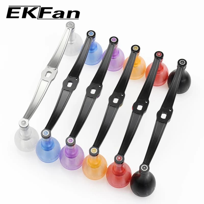 Moulinet de pêche ultraléger EKFAN 140mm 24g - poignées alliage et boutons acrylique pour montage DIY