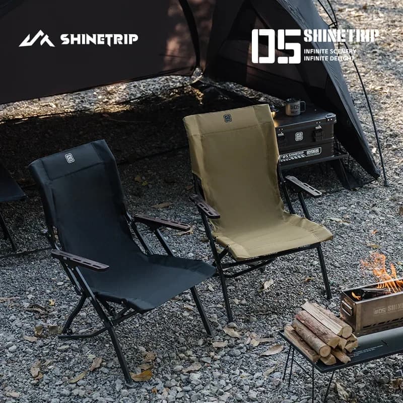 Fauteuil pliant ShineTrip en tissu Oxford et cadre aluminium pour pêche et camping confortable