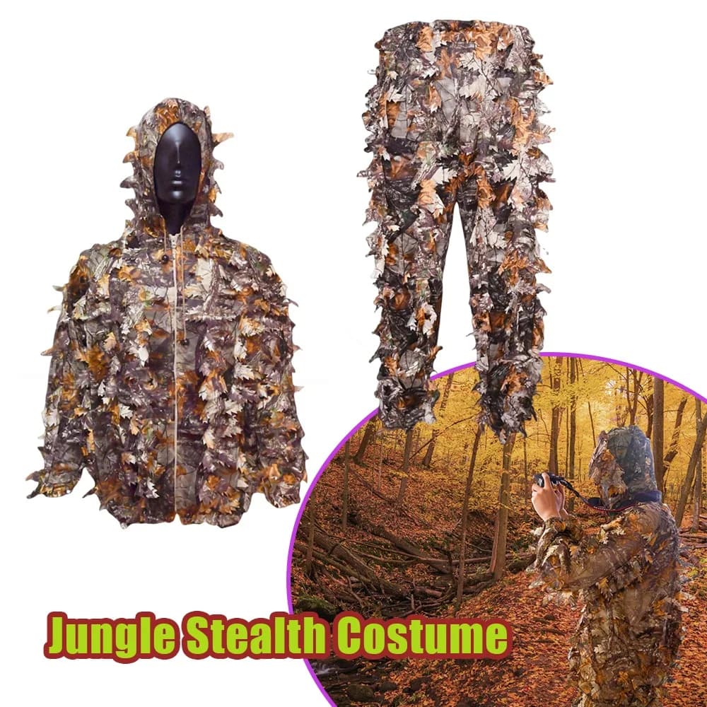 Costume ghillie camouflage jungle stealth - Tenue discrète airsoft pêche chasse battle royale