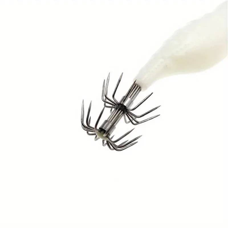 Ackibbik 7pcs Glow Squid Jig 10cm - Leurres calmars lumineux fluo pour pêche mer nocturne