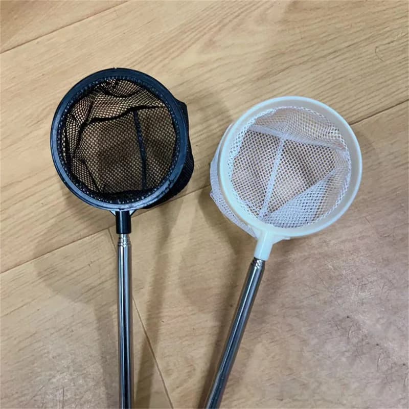 Épuisette aquarium en acier inoxydable rétractable - Accessoire nettoyage pour bassin à poissons et crevettes