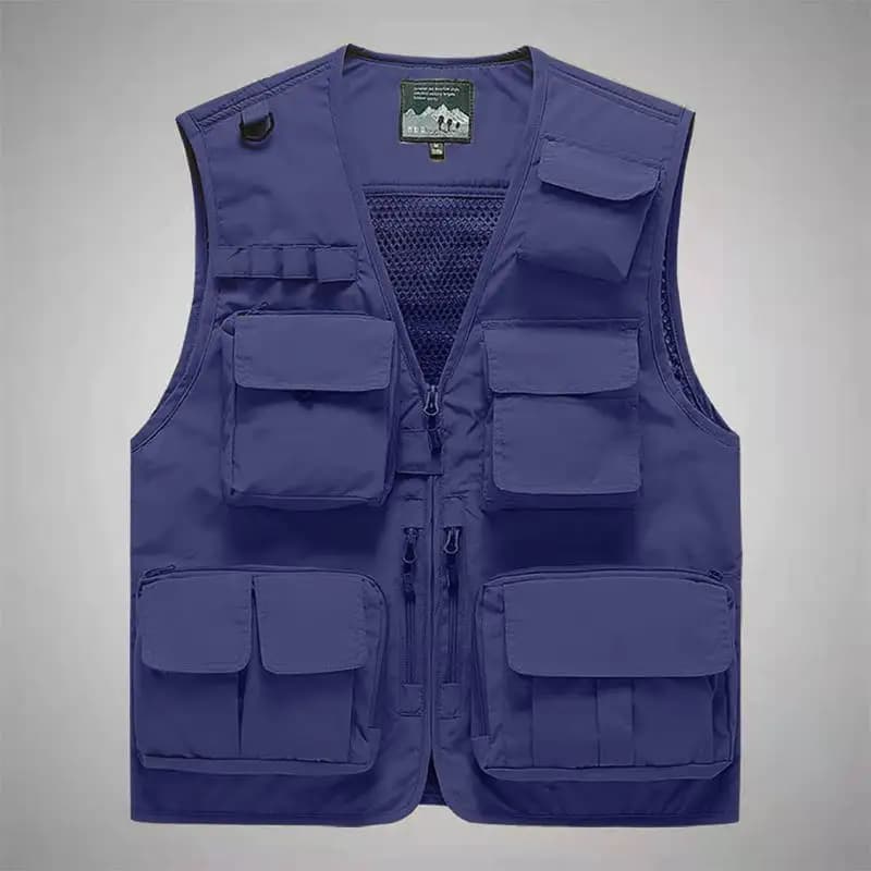 Gilet pêche respirant mesh homme - Veste technique détachable multi-poches pour pêche et randonnée