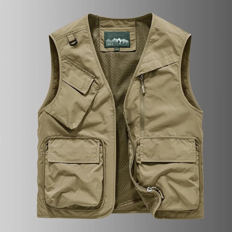Veste de pêche homme 2025 légère et ample avec multiples poches pour vêtement extérieur