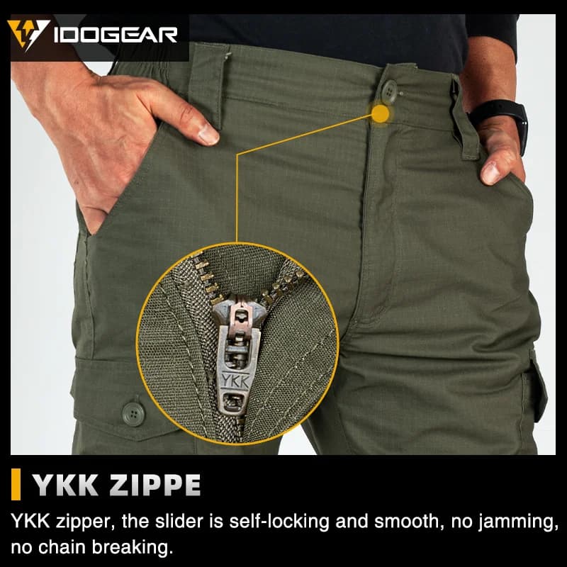 Pantalon tactique IDOGEAR pêche escalade outdoor cargo vert ranger multi-poches