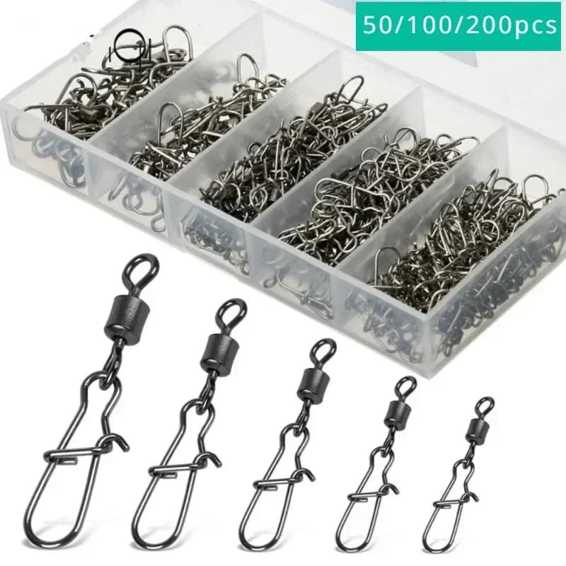 Kit de connecteurs de pêche Delysia King, 50 100 ou 200 pièces pour montages et leurres