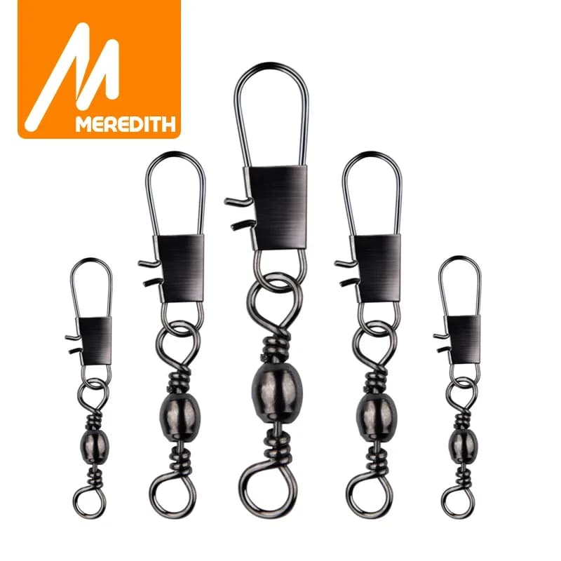 Lot de 100 émerillons à roulement à billes avec clip Fastlock pour la pêche, accessoires de pêche résistants