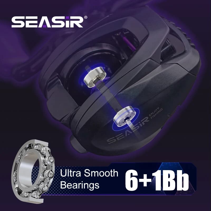 Moulinet Baitcasting Ultralight Seasir ZERO-VX 133g - Rapport 7.6:1 - Pêche en Eau Douce et Salée