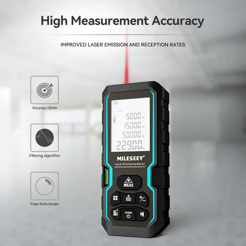 Télémètre laser MILESEEY S6 40M-100M IP54 : outil de mesure électronique professionnel étanche