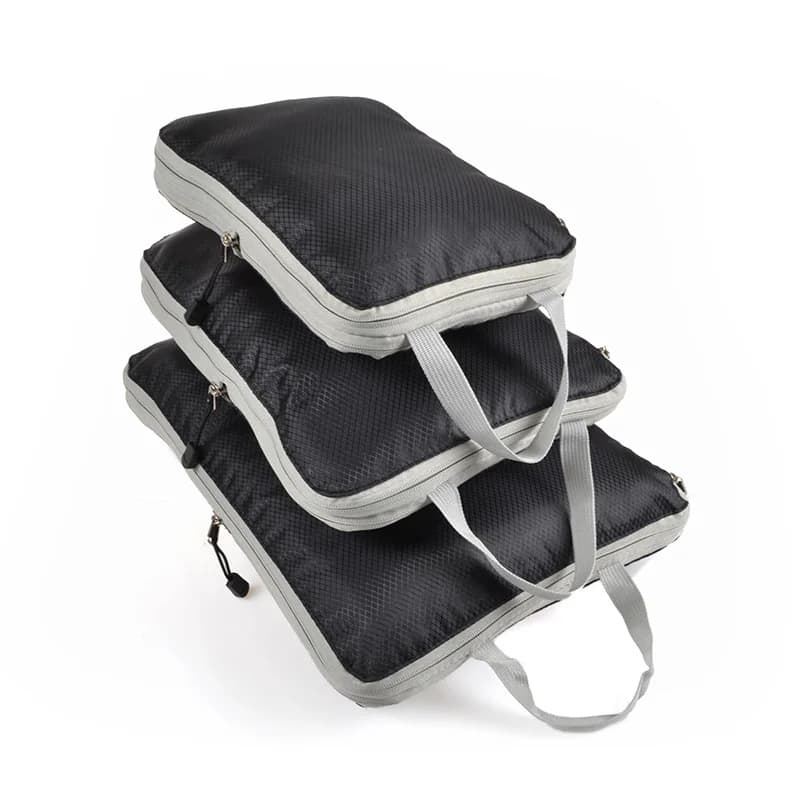 Cubes de compression pliables étanches pour valise - organisateur de voyage nylon avec poignée