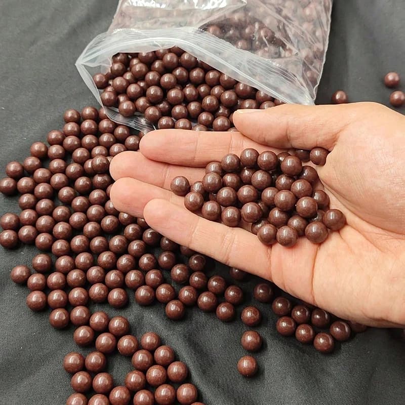 100 billes de boue rouge marron 9mm pour fronde - Accessoire d'entraînement pour pêche et chasse