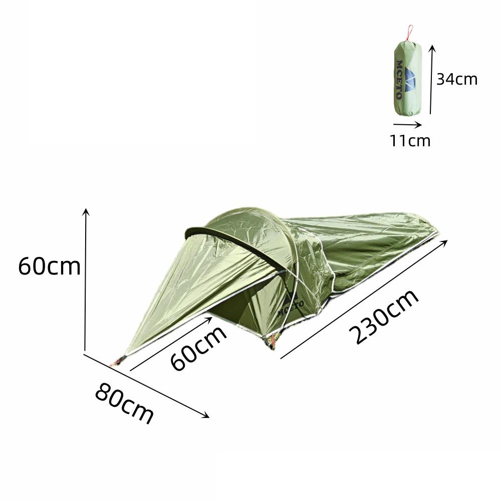 Tente tunnel 1 personne ultralégère 210D Oxford imperméable randonnée pêche camping sac à dos compacte