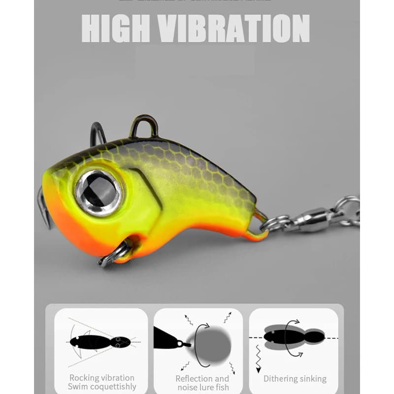 Set 5 leurres métalliques pêche mer - Cuillères tournantes VIB spinner wobbleurs appâts durs à paillettes