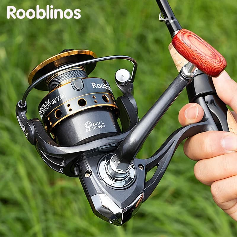 Moulinet spinning Rooblinos pour truite et carpe, métal interchangeable gauche/droite, eau douce et mer