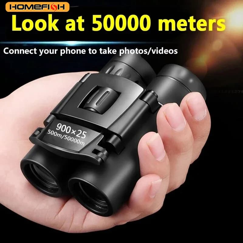 Jumelles HOMEFISH 900x25 HD zoom puissantes longue portée BAK4 pour pêche faible luminosité