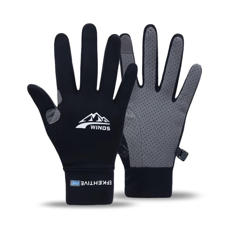 Gants pêche légers été soie glacée doigts complets séchage rapide écran tactile protection solaire