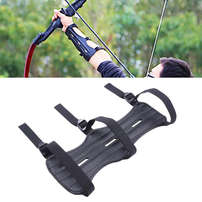Protège-bras réglable en cuir pour tir à l'arc - Accessoire pêche et chasse protection essentielle